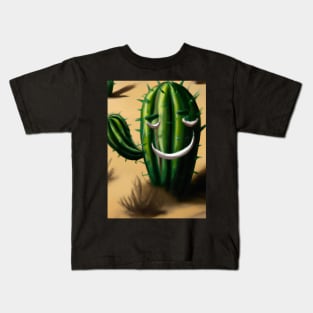 Laughing cactus in the desert Kids T-Shirt